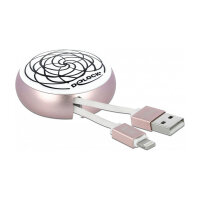 Delock USB Aufrollkabel Typ-A zu Lightning™ weiß / rosé