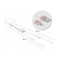 Delock USB Aufrollkabel Typ-A zu Lightning™ weiß / rosé