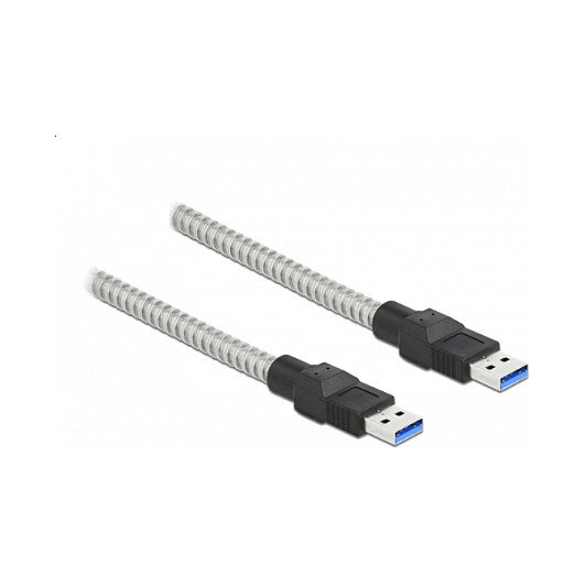 Delock USB 5 Gbps Kabel Typ-A Stecker zu Typ-A Stecker mit Metallmantel 1 m