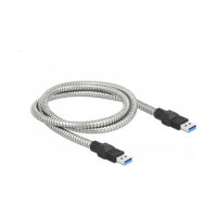 Delock USB 5 Gbps Kabel Typ-A Stecker zu Typ-A Stecker mit Metallmantel 1 m