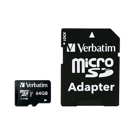 CARD Verbatim Premium - Flashhukommelseskort ( Adapter inkluderet) - 64 GB - Class 10 - microsdxc UHS-I