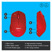 Logitech M330 Silent Plus wireless Rot