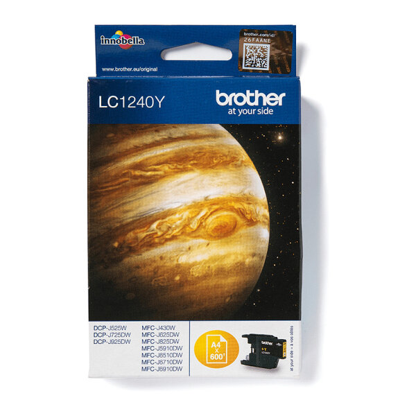 Brother Tinte LC-1240Y Gelb bis zu 600 Seiten nach ISO/IEC 24711