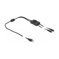Delock Kabel USB Typ-A Stecker zu 2 x DC 5,5 x 2,1 mm Buchse mit Schalter 1 m