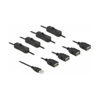 Delock Kabel USB Typ-A Stecker zu 4 x USB Typ-A Buchse mit Schalter 1 m