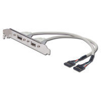 DIGITUS Slotblech 2xUSB/A -> IDC 2x5Pin Bu/Bu 0.25m...