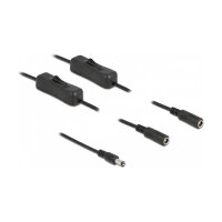 Delock Kabel DC 5,5 x 2,1 mm Stecker zu 2 x DC Buchse mit Schalter 1 m