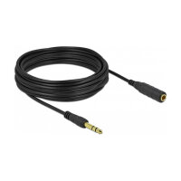 Delock Klinkenverlängerungskabel 6,35 mm 3 Pin Stecker zu Buchse 10 m schwarz