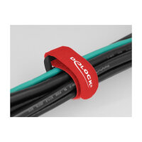 Delock Klett-Kabelbinder mit Schlaufe L 280 x B 38 mm rot 3 Stück