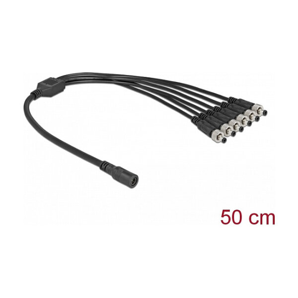 Delock DC Verteilerkabel 5,5 x 2,1 mm 1 x Buchse zu 6 x Stecker verschraubbar