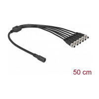 Delock DC Verteilerkabel 5,5 x 2,1 mm 1 x Buchse zu 6 x Stecker verschraubbar
