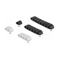 Delock Kabelhalter trapezförmig selbstklebend Kombi Set 10 Stück schwarz / weiß