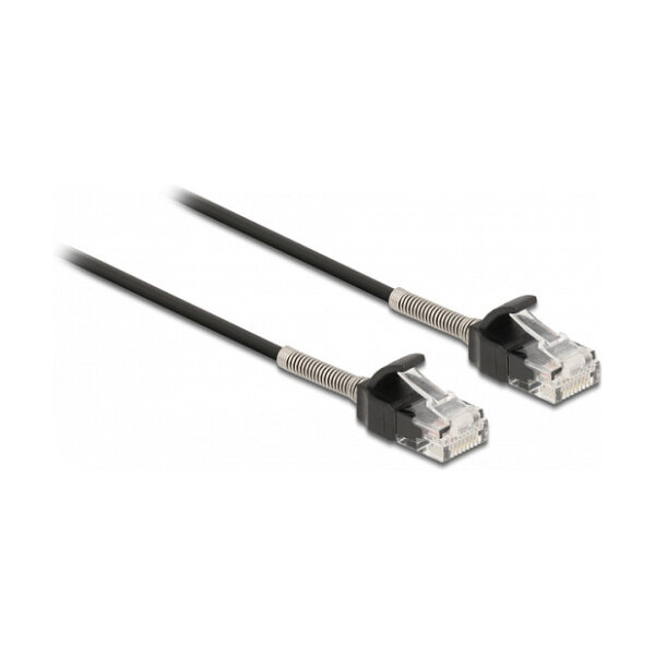 Delock Kabel RJ45 Stecker zu RJ45 Stecker mit Knickschutz Cat.6A 3 m schwarz