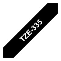 Brother TZE-335 LAMINATED TAPE 12mm weiß/schwar
