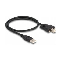 Delock Kabel USB 2.0 Typ-A Stecker zu Typ-B Stecker mit Schrauben 0,5 m