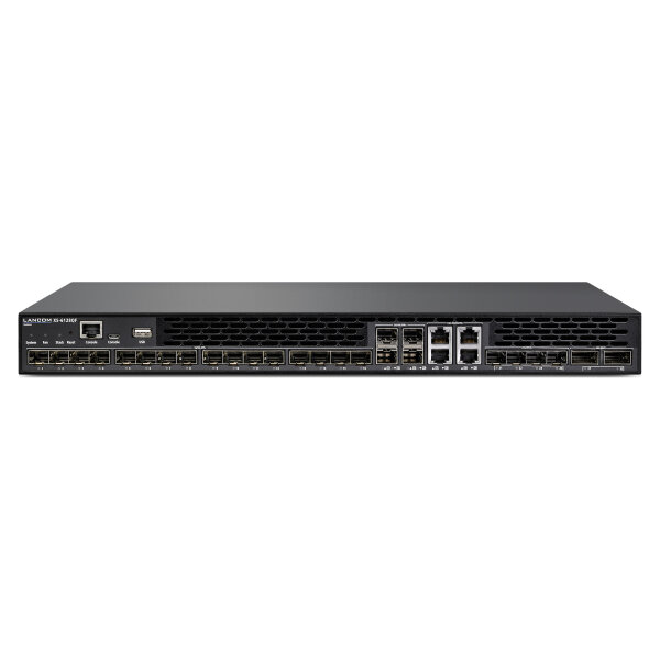 LANCOM XS-6128QF Stackable L3-Managed 10G Fiber Aggregation Switch 1TBit/s throughput 24x SFP+- incl. 4x Combo-Ports SFP+/10G