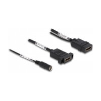 Delock HDMI Kabel 4K 60 Hz mit DC Einspeisung 2,1 x 5,5...