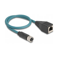 Delock M12 Adapterkabel X-kodiert 8 Pin Buchse zu RJ45...