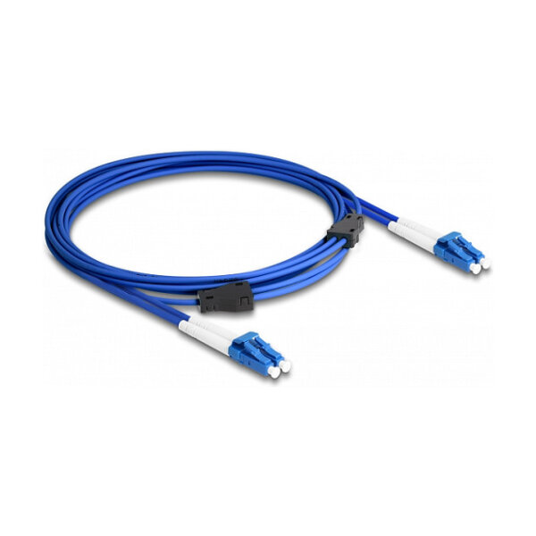 Delock LWL Kabel mit Metallarmierung LC Duplex zu LC Duplex Singlemode OS2 3 m