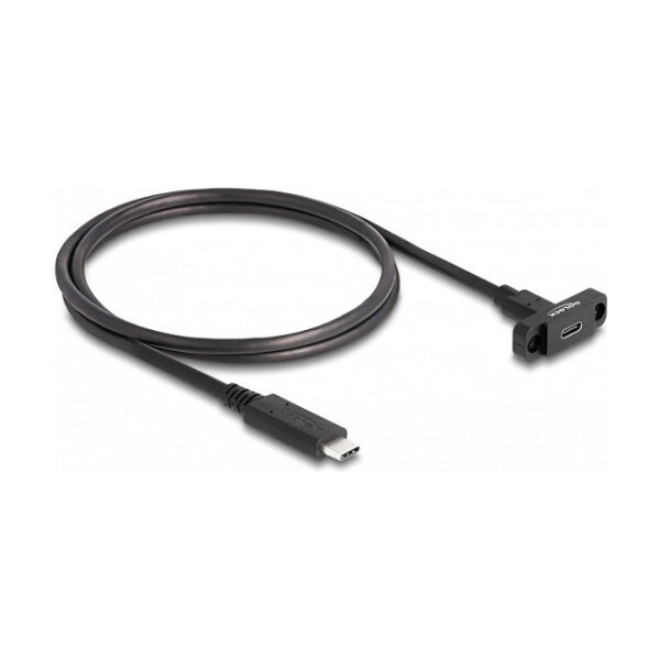 Delock SuperSpeed USB 10 Gbps (USB 3.2 Gen 2) Kabel USB Type-C™ Stecker zu Buchse 1 m zum Einbau schwarz