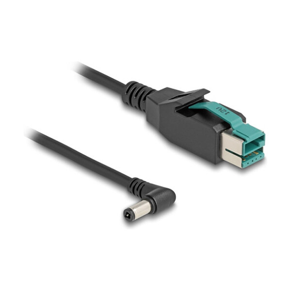 Delock PoweredUSB Kabel Stecker 12 V zu DC 5,5 x 2,5 mm Stecker gewinkelt 2 m