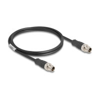 Delock M12 Kabel X-kodiert 8 Pin Stecker zu Stecker PVC 1 m