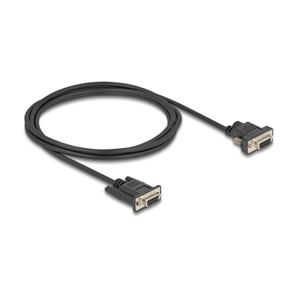 Delock Seriell Kabel RS-232 D-Sub9 Buchse zu D-Sub9 Buchse Stromanschluss an Pin 9 2 m