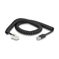 Delock RJ50 zu USB 2.0 Typ-A Barcode Scanner Spiralkabel 2 m
