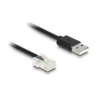 Delock RJ50 zu USB 2.0 Typ-A Barcode Scanner Spiralkabel 2 m