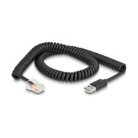 Delock RJ50 zu USB 2.0 Typ-A Spiralkabel 2 m