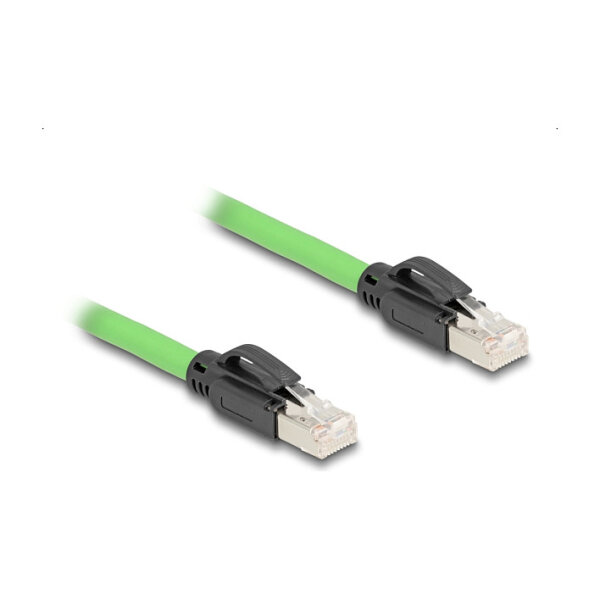 Delock RJ45 Netzwerkkabel Cat.6A Stecker zu Stecker SF/UTP schleppkettentauglich PUR (TPU) 5 m grün