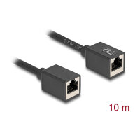 Delock Netzwerk Verlängerungskabel RJ45 Kupplung Buchse zu RJ45 Buchse Cat.6A S/FTP 10 m schwarz