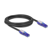 Delock RJ45 Netzwerkkabel Cat.6 UTP mit 180° winkelbaren Steckern schwarz 2 m