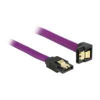 Delock SATA 6 Gb/s Kabel gerade auf unten gewinkelt 50 cm violett
