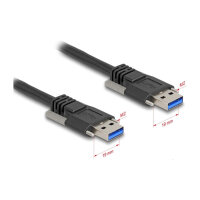 Delock USB 5 Gbps Kabel Typ-A Stecker zu Typ-A Stecker mit Schraubenabstand 19 mm 1 m schwarz