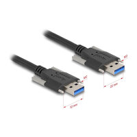 Delock USB 5 Gbps Kabel Typ-A Stecker zu Typ-A Stecker mit Schraubenabstand 22 mm 1 m schwarz