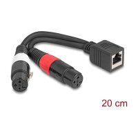 Delock Adapterkabel RJ45 Buchse zu 2 x XLR 3 Pin Buchse...