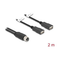 Delock M12 Kabel A-kodiert 8 Pin Buchse zu 2 x USB 2.0...