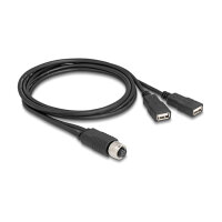 Delock M12 Kabel A-kodiert 8 Pin Buchse zu 2 x USB 2.0...