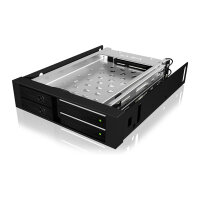 Wechselrahmen. 2xSATA 2.5" zu 2xSATA Host. trägerlos. für 3.5" Schacht ICY BOX