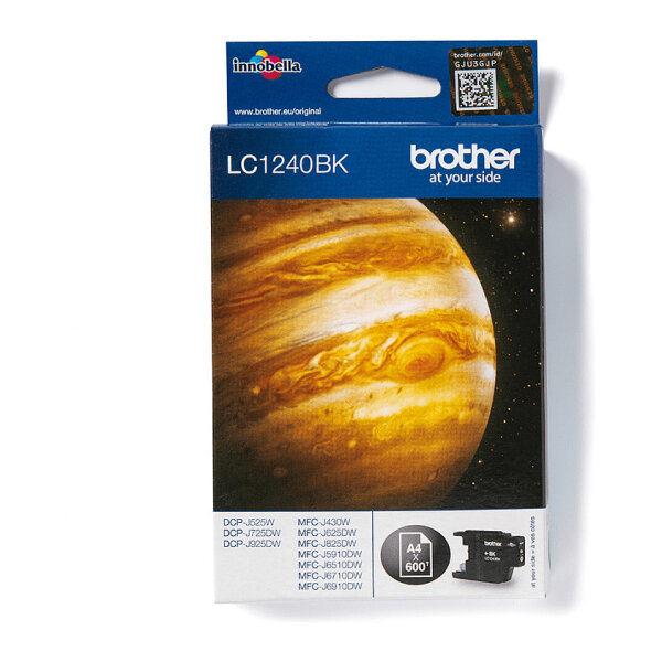 Brother Tinte LC-1240BK Schwarz bis zu 600 Seiten nach ISO/IEC 24711