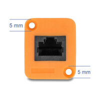 Delock D-Typ RJ45 Kabel Stecker zu Buchse Cat.5e UTP orange / schwarz 30 cm