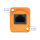 Delock D-Typ RJ45 Kabel Stecker zu Buchse Cat.5e UTP orange / schwarz 30 cm