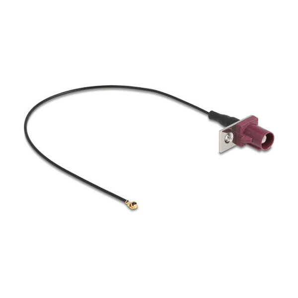 Delock Antennenkabel FAKRA D Stecker zu MHF® I Stecker 1,13 - 20 cm 1 vorgestanztes Loch