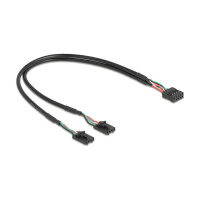 Delock Kabel USB 2.0 Pfostenbuchse 2,54 mm 10 Pin zu 2 x USB 2.0 Pfostenbuchse 2,54 mm 4 Pin 30 cm