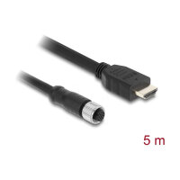 Delock M12 Kabel A-kodiert 17 Pin Buchse zu HDMI Stecker...