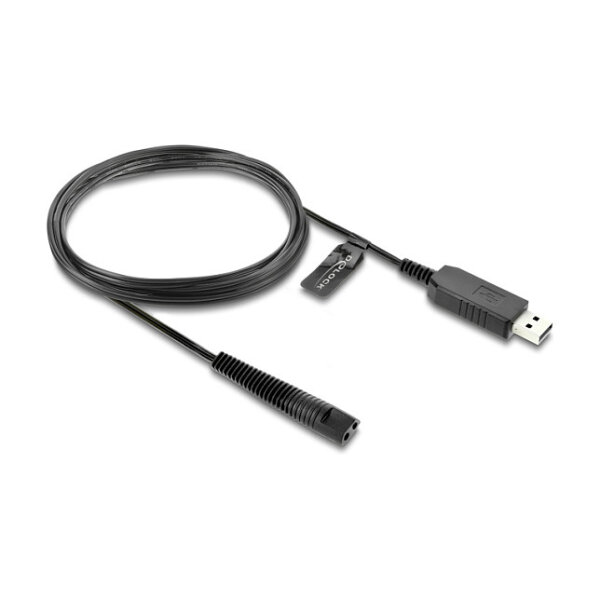 Delock USB Ladekabel 12 V für Elektrorasierer kompatibel mit Braun Series 1, 3, 5, 7, 9 - Rasierer Ladegerät Ersatzkabel 1 m