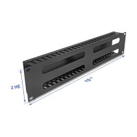 Delock 19? 2 HE Kabelmanagement Rangierpanel mit 4 Öffnungen Metall schwarz