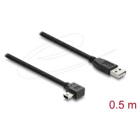 Delock USB 2.0 Kabel Typ-A Stecker zu Typ Mini-B Stecker rechts gewinkelt 0,5 m