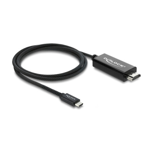 Delock Koaxiales USB Type-C™ zu HDMI Kabel (DP Alt Mode) 4K 60 Hz mit Geflechtmantel 1 m